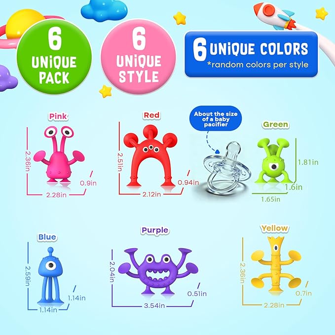 Baby Bath Toys Suction Toy: No Hole Bath Toy for Baby Toddlers - Kids Mini Sensory Fidget Suction Cup Toys for Boys Girls - Window Building Toy Gifts Easter Basket Stuffers Egg Fillers (Ages 3+)