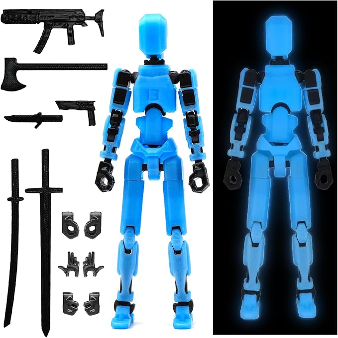 Assembly Completed T13 Action Figure, Titan 13 3D Printed Action Figure, Lucky 13 Assembled Dummy 13 Glow in The Dark