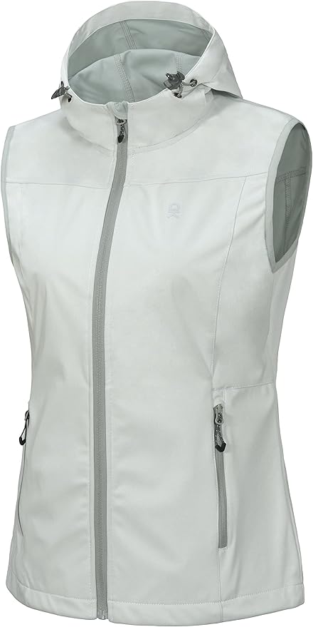 Little Donkey Andy Women's Lightweight Softshell Vest, Windproof Sleeveless Jacket for Running Hiking Travel