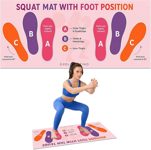 Squat Mat with Foot Position,Non-Slip Workout Mat for Squats & Leg Exercises, Improves Muscle Activation & Knee Support, Home Gym Fitness Mat,30 * 13.8"inch Squat Pad