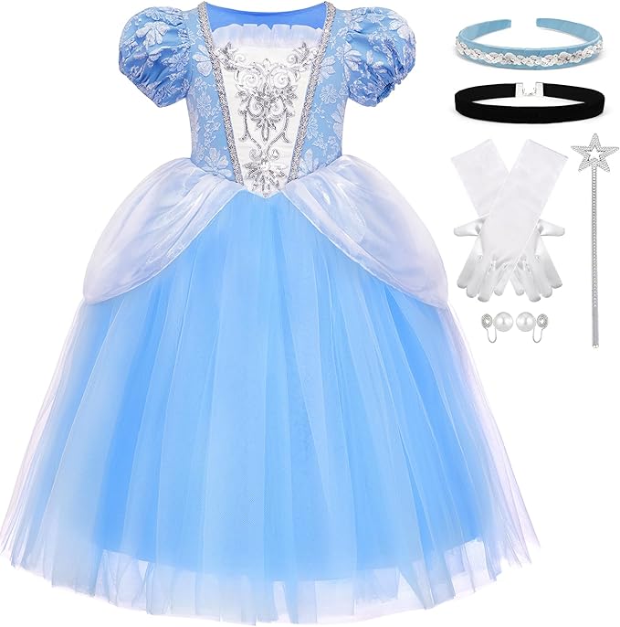 TYHTYM Princess Dress Up for Girls Costume Cosplay Fancy Toddler Halloween Birthday Party Kids