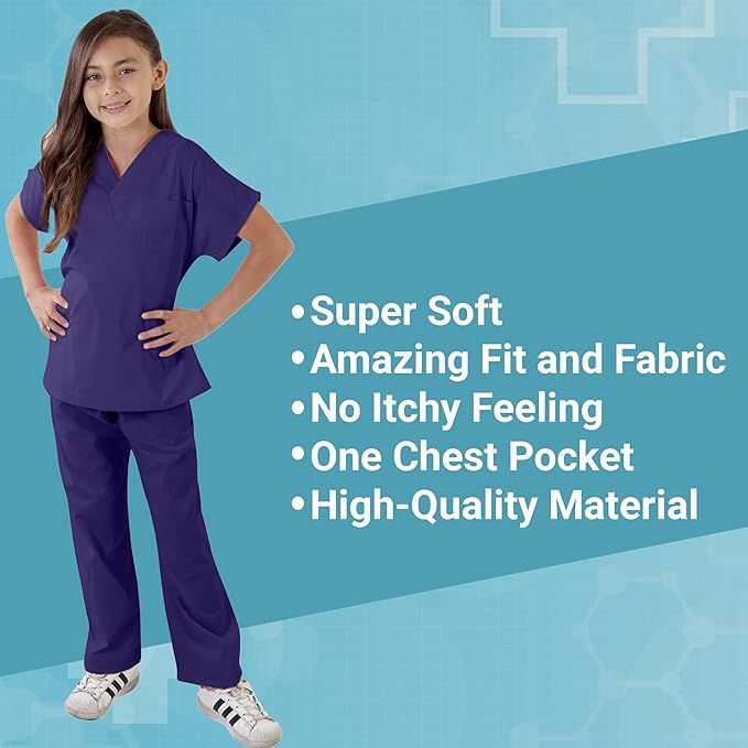 Kids Scrubs Set Super Soft Children Scrub Set Kids Doctor Dress up