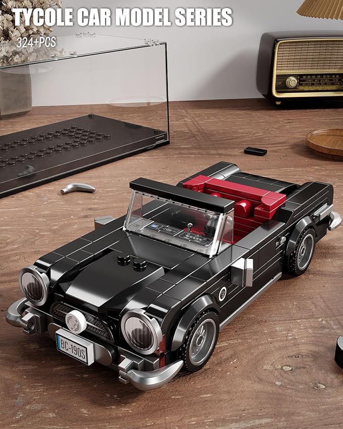 TGL TYCOLE Super Sports Car Building Block Set with Display Case,Speed Race Car Building Kits Construction Toy,Collectible Car Model,Christmas Birthday Gift for Adults and Kids 6 and up(338pcs)