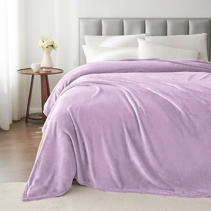 BEDELITE Fleece Blanket Soft Plush Twin Size Blanket Lilac 60"x80" | Ultra Soft Fleece, Plush Microfiber, Lightweight Warmth, All Season Comfort, Fade Resistant, Machine Washable, Couch Sofa Bed