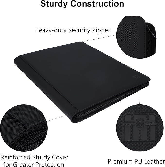 16 Pocket Top loader Binder, Holds 640 Top Loaders, Top loader Binder with Sleeves for 3'' x 4'' Top loaders