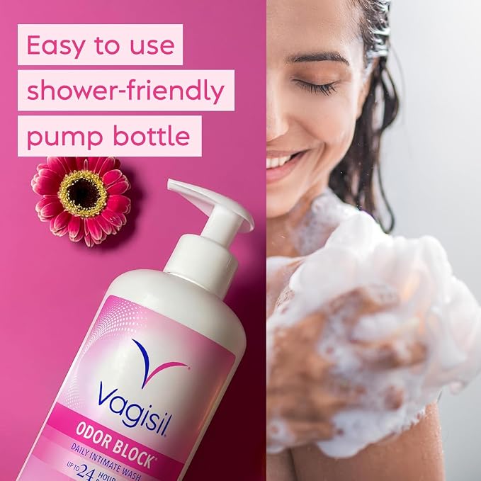 Vagisil Feminine Wash for Intimate Area Hygiene, Odor Block & pH Balance Scented Washes, Gynecologist Tested, Hypoallergenic, Includes Two 16.9 oz Pump Bottles
