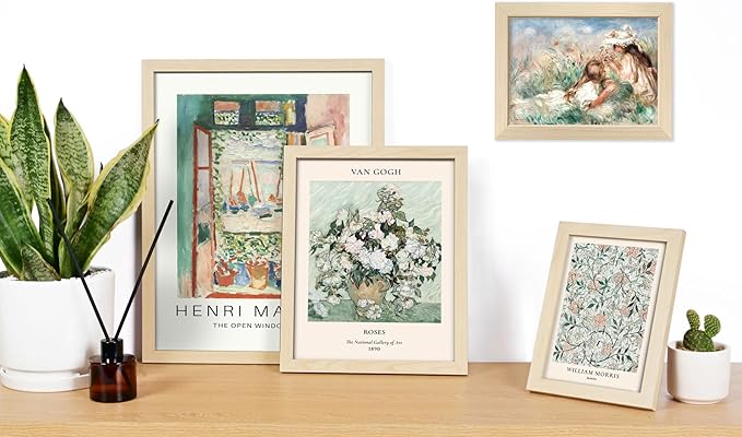16 PCS Framed Sage Green Wall Art Decor, Matisse Wall Prints for Bedroom, Gallery Wall Frame Set, Abstract Posters for Living Room Aesthetic, Collage Kit Pictures, Boho Dorm Home Decor