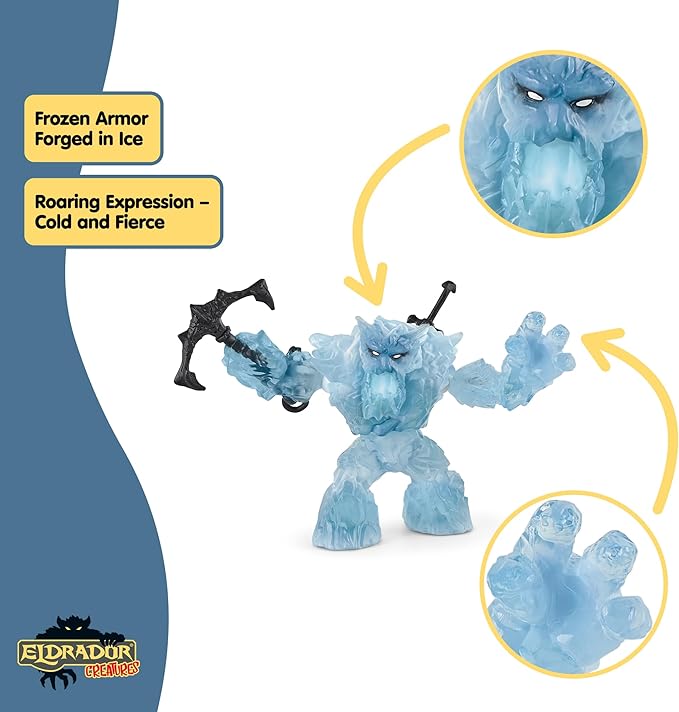 Schleich Eldrador Creatures - 2 PC, 8" Ice Monster and Weapons Toy Set - Movable Monster Action Figure for Boys and Girls - Fantasy Rock Beast Figurine - Durable Creature - Fun Toys for Kids Ages 7+