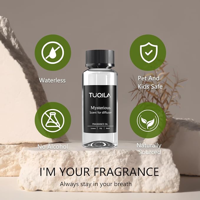 Hotel Waterless Diffuser Oil Mysterious, Essential Scent Oil Usage Cold Air Waterless Diffuser, Luxury Scents Oils Fragrance Bottle120 ML Home Natural Flavour