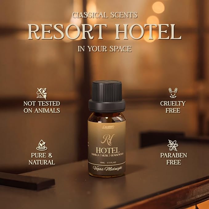 SALUBRITO Hotel Diffuser Oils Gift Set, Hotel Essential Oil for Diffuser, Luxury Fragrance Oils Inspired By 5-Star Classic Hotel Scents, Gift for Women & Men, Candle, Soap Making Scents