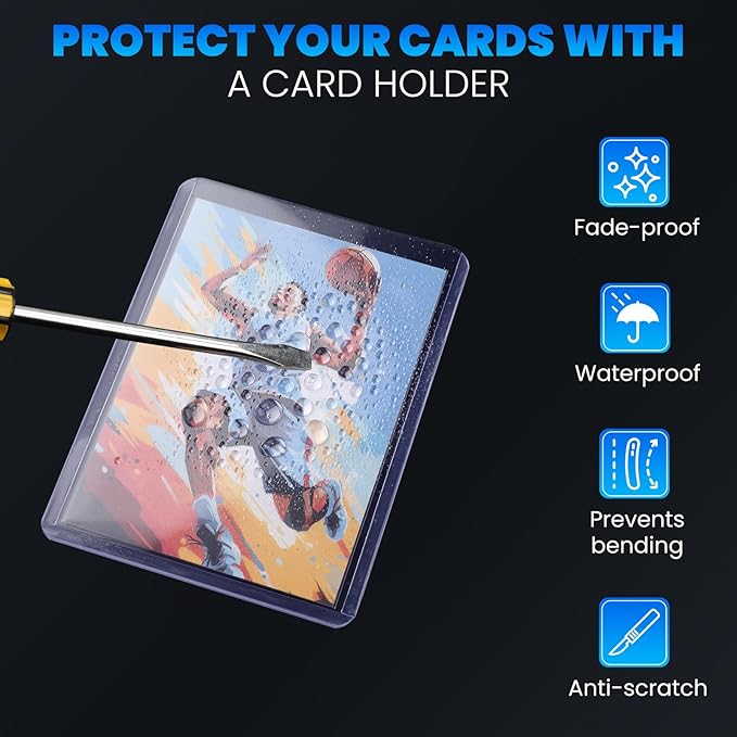 1200 Card Sleeves Top Loaders for Cards, 3" x 4" Hard Plastic Toploaders, Baseball Card Protectors, Trading Card Holder for Football Sports Cards (600 Toploaders + 600 Penny Sleeves)