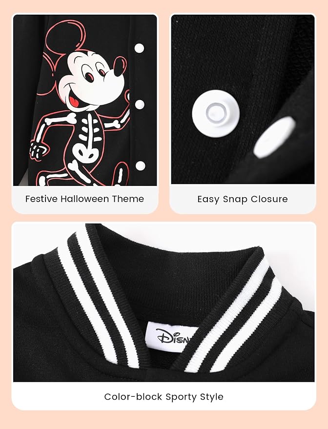 Disney Minnie Mickey Stitch Princess Frozen Marvel Jacket Lightweight Coat Button up Color Block Sweatshirt Sizes 2-14 Years