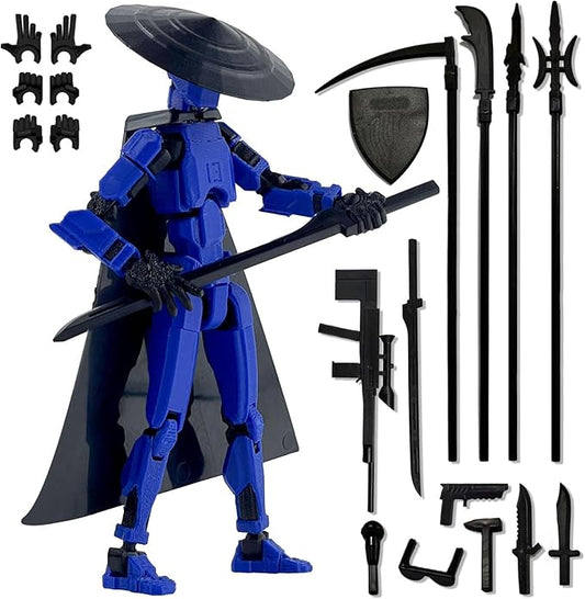 Already Assembled T13 Action Figure,Dummy 13 T13 Multi-Jointed Movable,for Collectors Desktop Decorations t-13 Movability 3D Printed Toys (Blue)