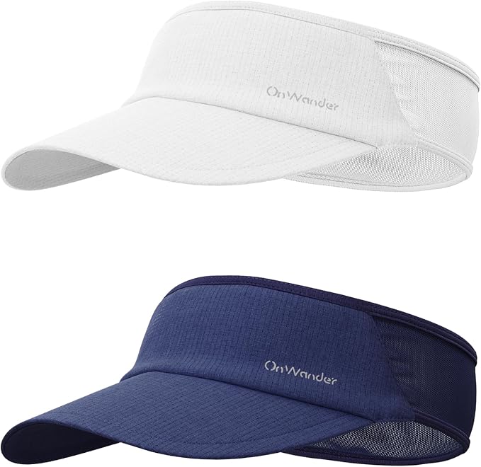 Sport Sun Visor Hat for Women Men - Lightweight Stretchy Polyester Spandex Quick Dry Sweatband Wrinkle Resistant
