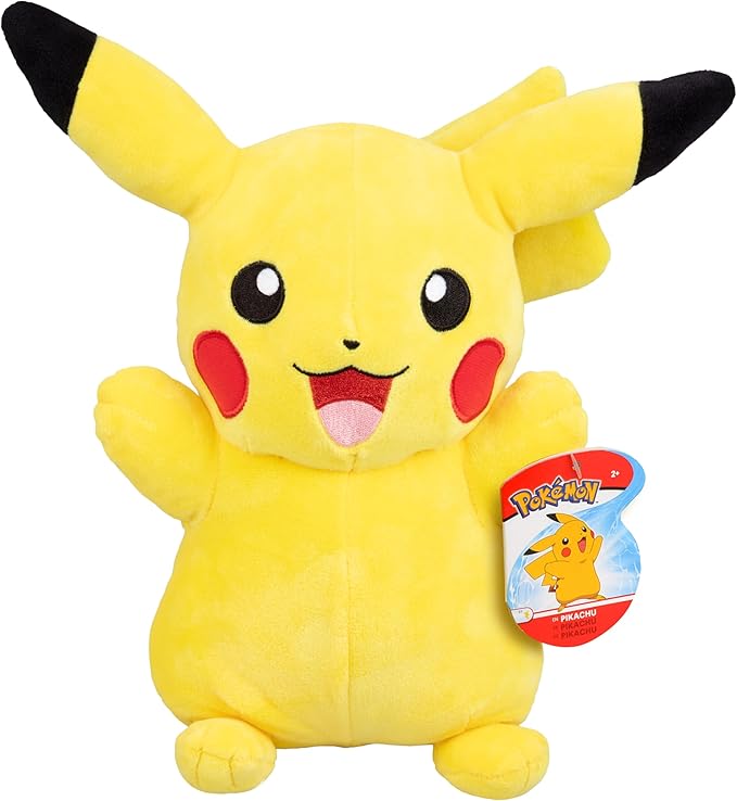 Pokemon 12" Large Pikachu Plush - Officially Licensed - Generation One Figure - Authentic Soft Stuffed Animal Toy - Easter Basket Stuffer Gift for Kids, Boys, Girls - 2+