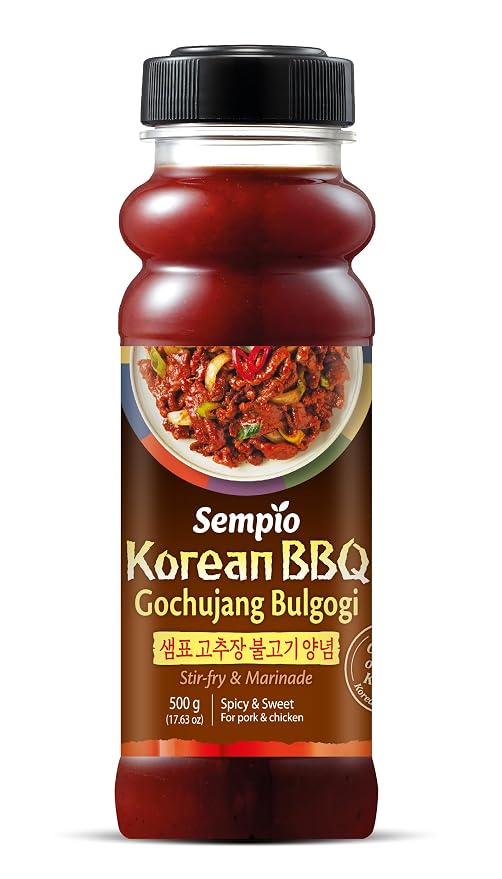 Sempio Korean BBQ Gochujang Bulgogi Marinade, 17.63oz / 500g | Spicy & Sweet with Authentic Gochujang and Korean BBQ Sauce, Perfect for Stir-Fry & Grilled Meats, Zero Trans Fat