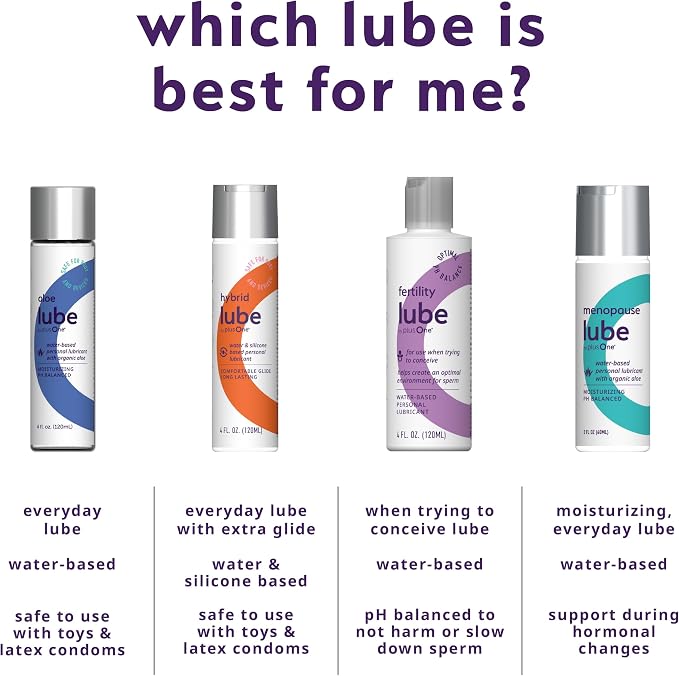 plusOne Menopause Lube – Water-Based Lubricant with Organic Aloe, 2 fl oz | Extra-Moisturizing Personal Lubricant, Organic Aloe, pH-Balanced for Menopausal Dryness & Comfort, Glycerin & Paraben Free