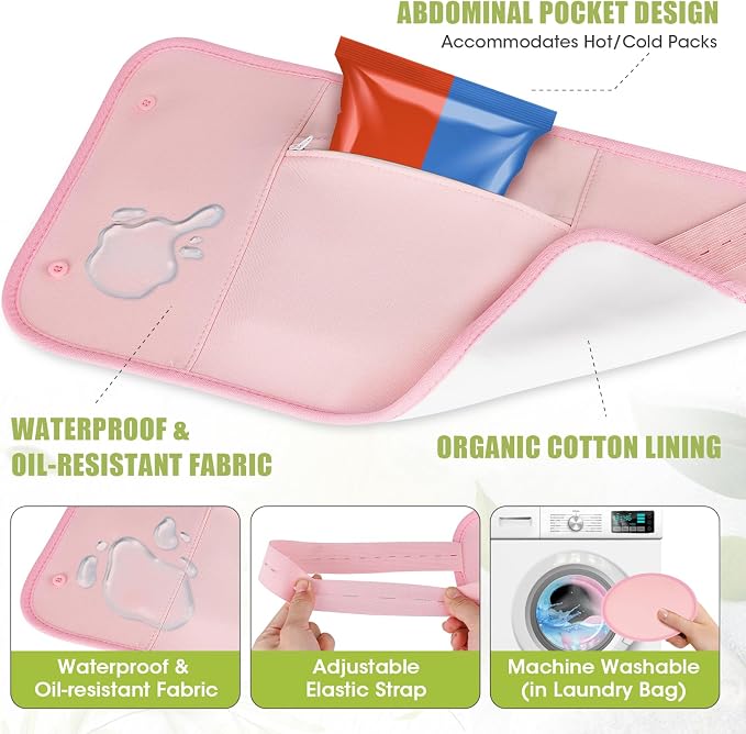 Castor Oil Pack Wrap-10 Pcs,Reusable & Adjustable Elastic Strap Castor Oil Compress wrap for Liver Detox,Constipation & Inflammation, Flannel Cotton Pads Kit for Neck Waist Chest Knee
