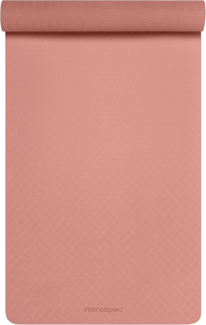 Retrospec Zuma Yoga Mat 6mm Thick Non-Slip TPE Exercise Mat | Cushioned Workout Mat for Yoga Pilates and Home Stretching | 72 x 24 with Carrying Strap