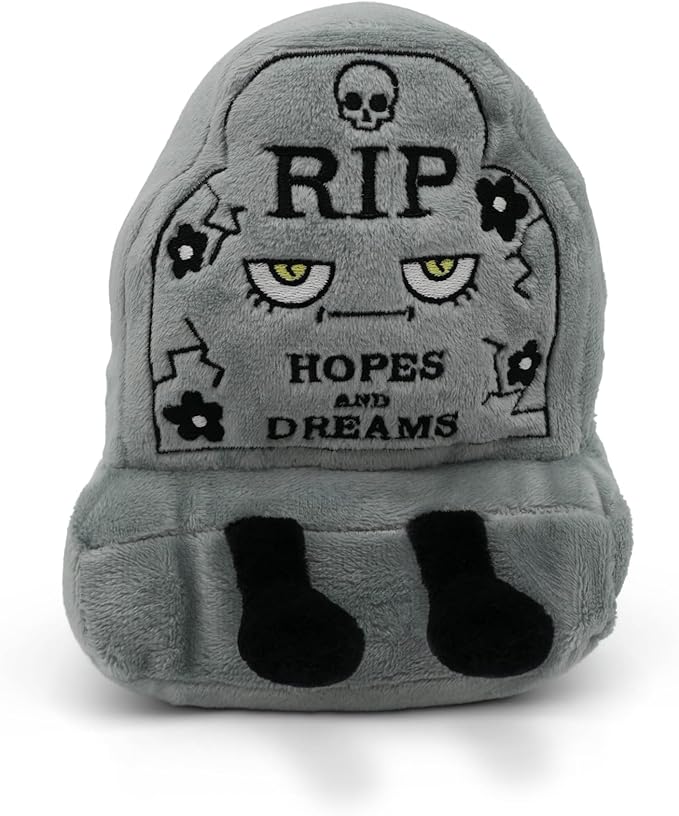 Rest in Plush Collectible – Spooky Cute Stuffed Toy, Soft Halloween Plushie for Collectors, Trick or Treat Gift, Fall Holiday Decoration - RIP Hopes & Dreams