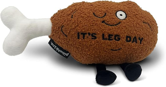 Chicken Leg Plushie - 'It's Leg Day' Funny Plush, Gift for Humor Lovers, Cute Plush Toy for Gifting