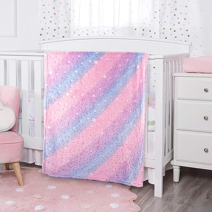 Softan Kids Stars Throw Blanket Glow in The Dark, Kids Blanket Gifts for Girls & Boys, Soft Cozy Flannel Luminous Stars Blanket for Sofa Couch Bed, Christmas Birthday Gift, 30x40IN