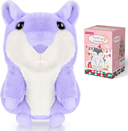 Stocking Stuffers for Teen Boys Talking Hamster Plush Toy,Baby Unique Mini Christmas Best Gifts,Kids 2025 Top Purple Toys for Ages 8-13 Girls Only Cheap,Sensory Toys for Children with Autism