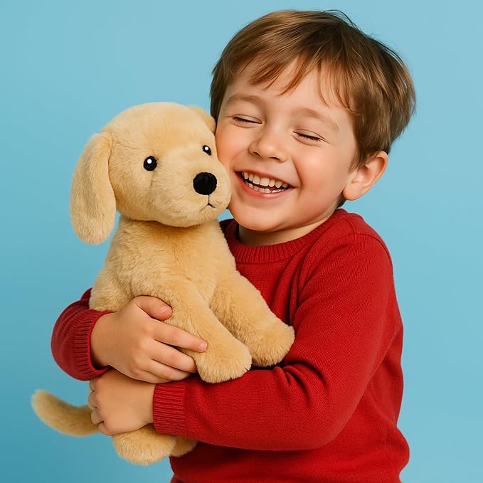 Golden Retriever Stuffed Animal Dog Puppy Plush Toy with Embroidered Eyes for Babies, Boys, Girls, Kids - No Hard Parts, 12 inches