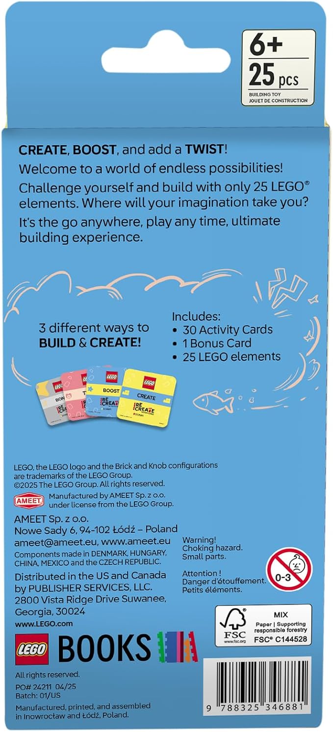 Lego Recreate Activity Cards – Ocean | Imaginative Building Game with 30+ Activity Cards & 25 Lego Elements | Ages 6+