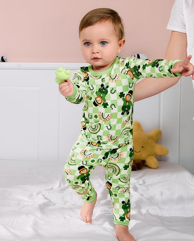 Bamboo Viscose Toddler Girls Kids Pajamas Unicorn Mermaid Pjs Long Sleeve Snug fit 12M-8Y 2pcs Soft Jammies