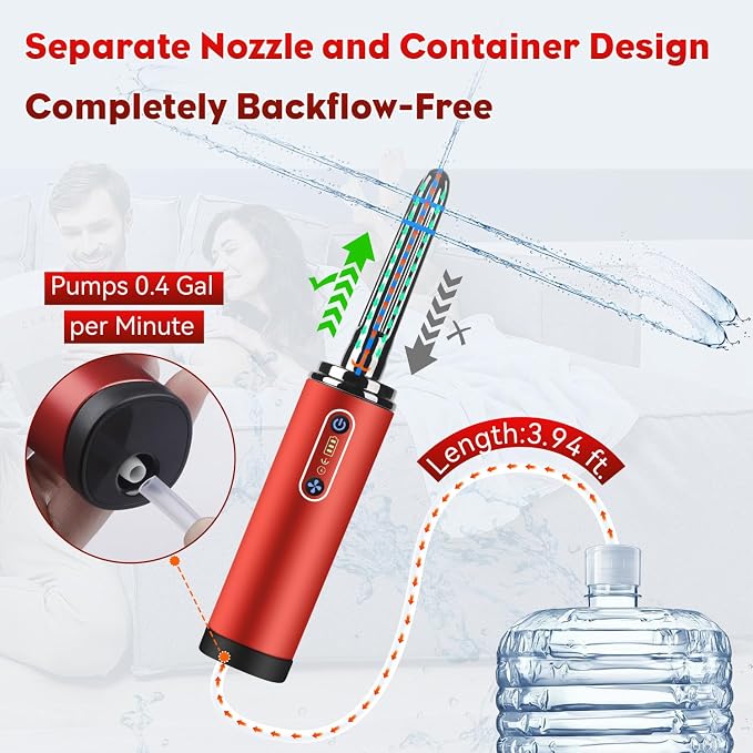 Enema Anal Douche,Enemas-Douches for Men and Women Colon Cleanse,Electric Anal Cleaner Kit,Anti Backflow Shower Enema Bulb,Rotation-Spray Two Douching Modes,External Water Supply