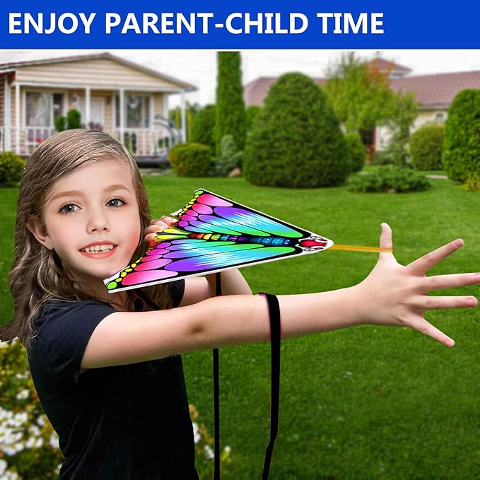 YongnKids 6 Pack/ 20 Pack Mini Kite for Boys Girls Age 3-5 4-8, Finger Launcher Kites Easy to Fly Ejection Flying Toys Kite for Kids Teens Ages Beach Park Backyard Outdoor Sports