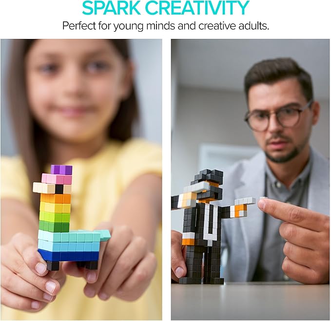 PIXIO Amphibio- Tiny Magnetic Blocks Building Toy in The Pixel Art Style with Free App - 5/16" Plastic Cubes with 6 Magnets Inside - Open Ended Toy - Creativity Toy for Ages 6+