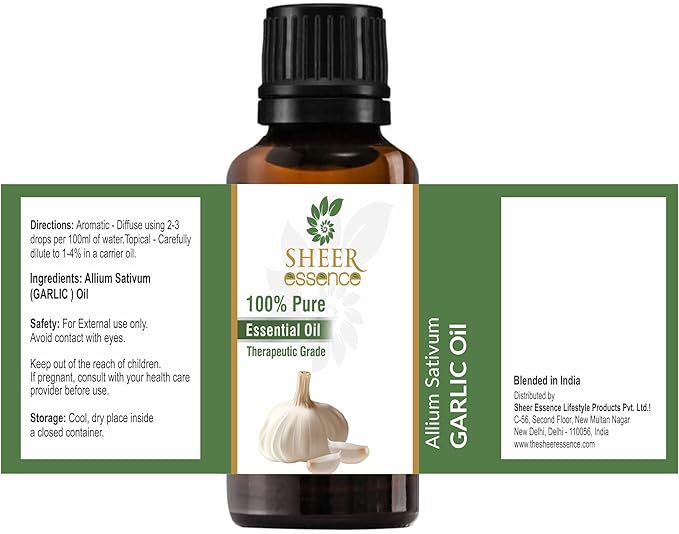 Garlic Oil - (Allium Sativum)- Essential Oil 100% Pure Natural Undiluted Uncut Therapeutic Grade Oil 8.45 Fl.OZ