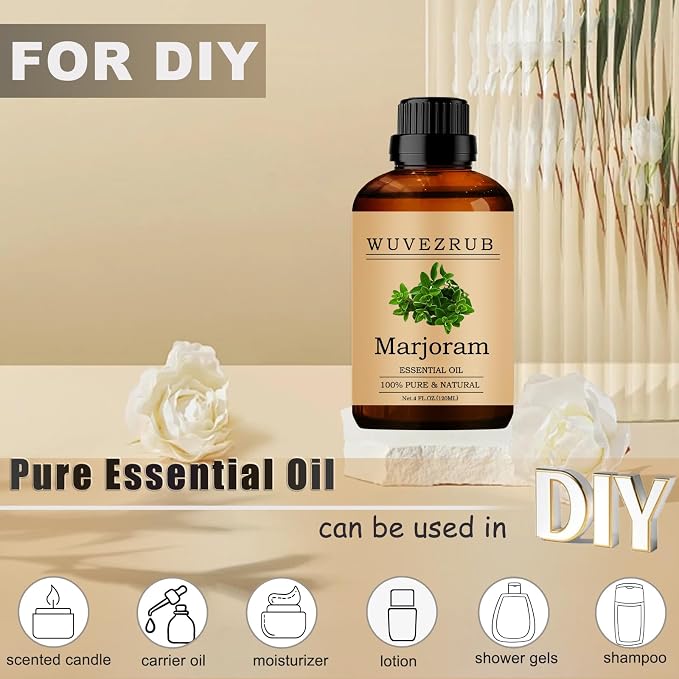 Marjoram Essential Oils, 120ML Pure and Natural Essential Oil for Aromatherapy Diffuser - Marjoram /4 Fl Oz
