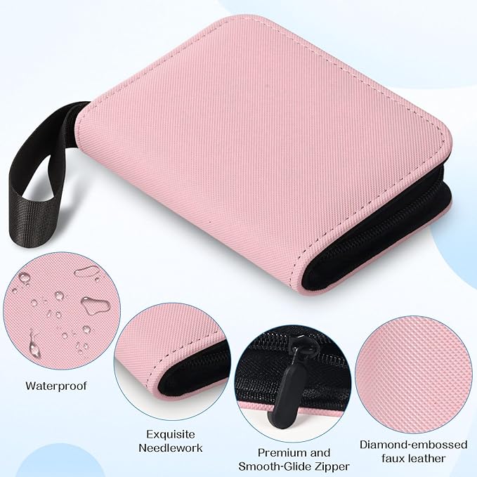 1 Pocket Card Binder – Collectible Trading Card Album, Single Card Holder with 20 Pages, Holds 40 Cards, Side-Loading Mini Binder for TCG, MTG, Sports, Baseball, Football, Small Sports Card Book,Pink