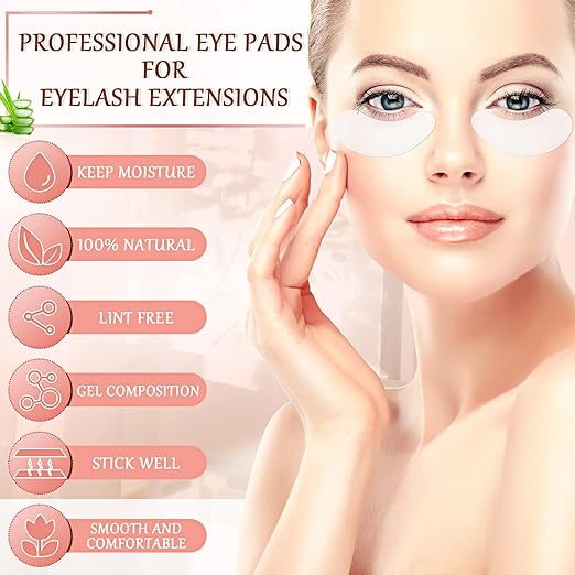 1000 Pairs Under Eye Gel Pads Natural Eyelash Extension Gel Pads Patches Kit for Eyelash Extension Supplies Bulk Beauty Tools, Fit Most Eye Shape