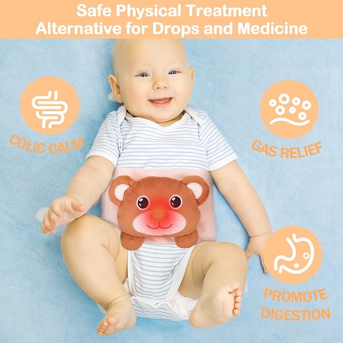 Baby Colic, Gas and Upset Stomach Relief - Heigoeost Newborns Heating Pad Colic Belly Belt for Babies Gas & Colic Tummy Relief, Baby Heated Tummy Wrap for Colic, Gas, Upset Stomach Infants Relief