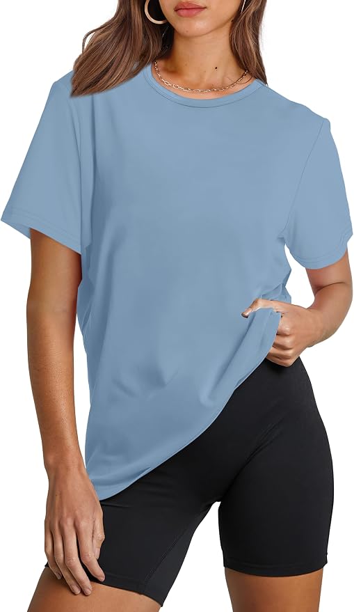 OFEEFAN Workout Tops for Women UPF 50+ Breathable Quick Dry Loose Fit T Shirt Outdoor Yoga Running Hiking Gym Tee Top