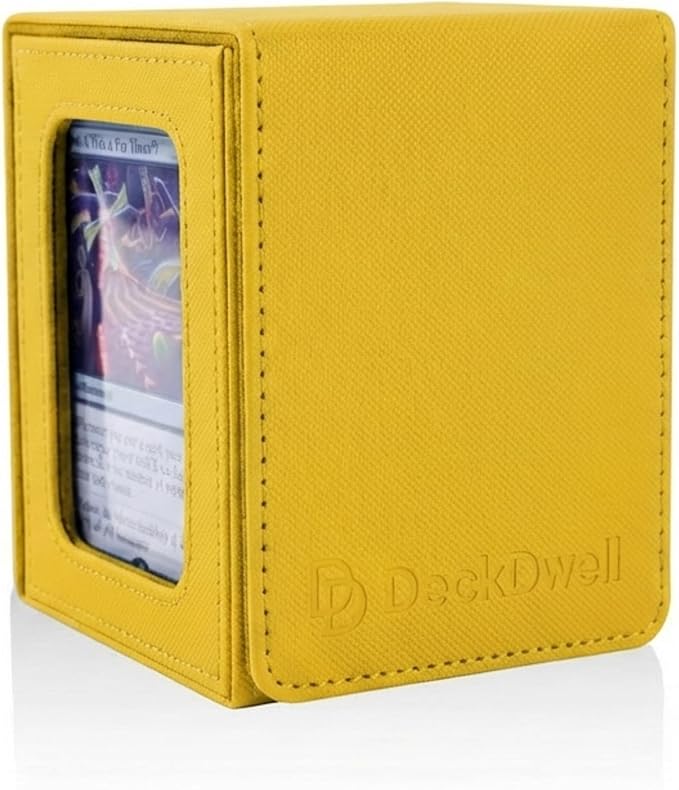 Commander deck box with window Fits 100 Double Sleeved Cards, One‑Piece Design, 4 N52 Magnets, PU Leather & Microfiber Lining,deck box mtg with 2 Dividers