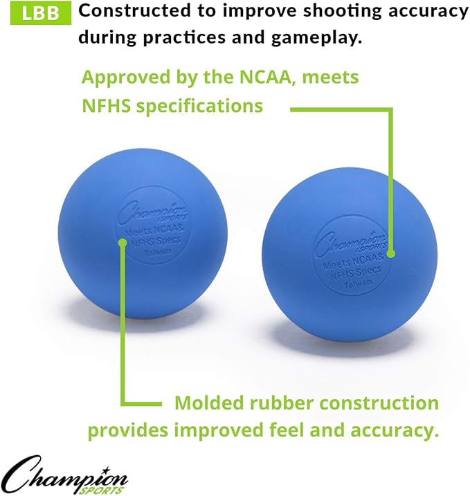 Champion Sports Lacrosse Balls & Rhino Skin Balls – Official Size, SEI Certified, Multiple Colors
