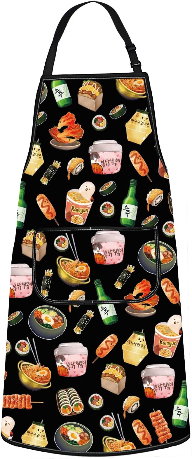 G2TUP Korean Kitchen Apron Korean Food Gifts Korean Ramen Apron Kimchi Lover Gifts Korea Seoul Apron