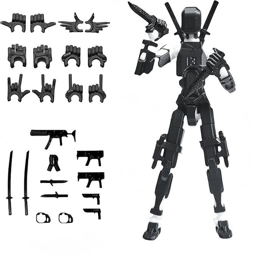 Pre-Assembly 3D Printed 5.54'' Stick 13 Action Figure, Multi-Jointed Tian13, Articulated T13 Desktop Decoration,12 in 1 d13 Accessories, Best Birthday Festival Gift