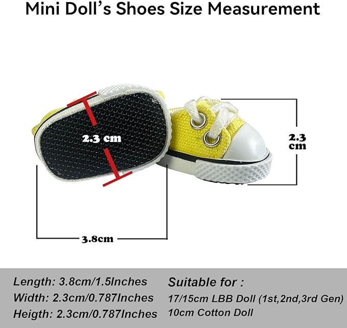3pcs Doll Accessories Set Included Mini Glasses, Camera and Shoes for 17cm Doll, Dress Up Accessories Mini Costume Supplies for for 6.7 Inches Dolls (Set of Yellow)