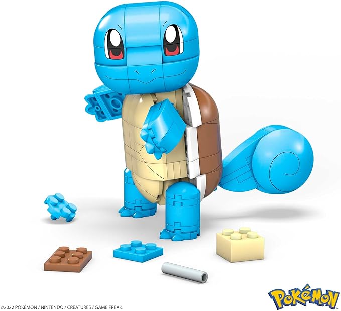 MEGA Pokemon Action Figure Building Toys for Kids, Build & Show Squirtle with 199 Pieces, 1 Poseable Character, 4 Inches Tall