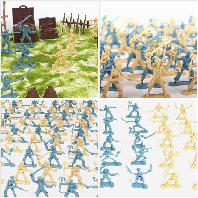 BESPORTBLE Pirate Soldier Figures 100pc Miniature Toy Soldiers Pirate Skeleton Warrior