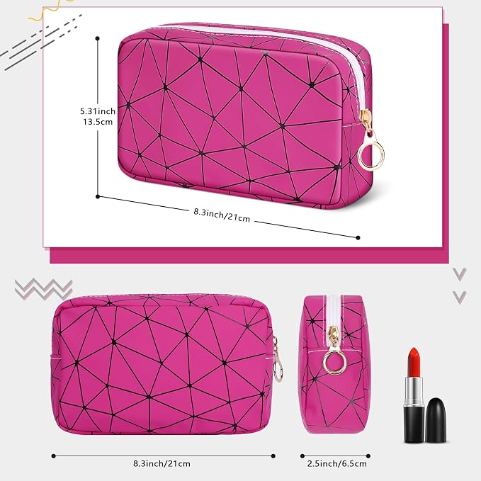 Likesing Tampon Holder for Purse, Leather Period Bag Sanitary Napkin Storage Bag for Girls Womens, Portable Feminine Emergency Pad Period Pouch(Rose red)