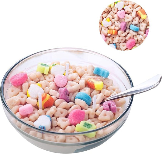 Funny French Vanilla Cereal Bowl with Metal Spoon Candle Morning Ritual Gift