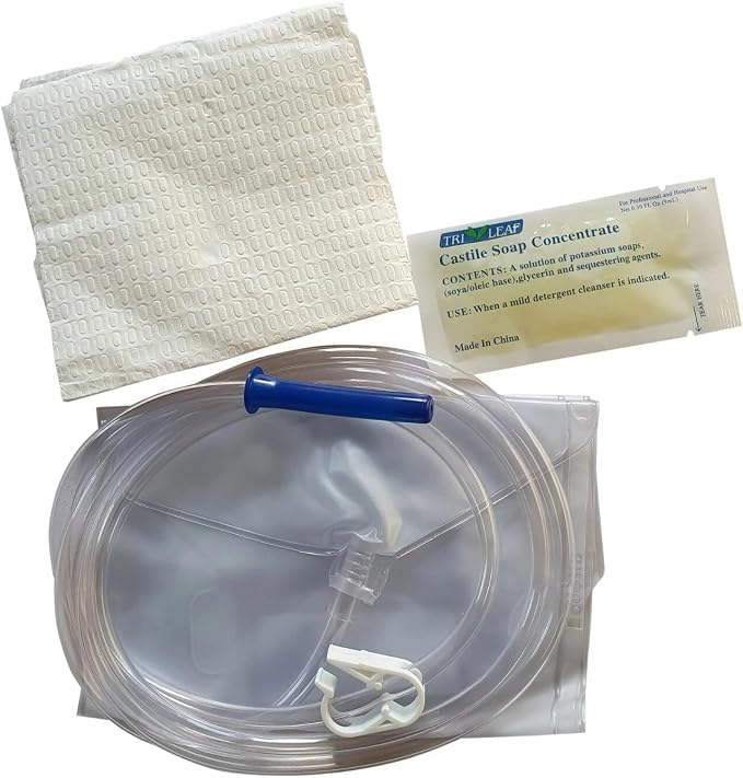 Disposable Enema Bag Kit for Colon Cleansing – Coffee & Colon Cleanse Kit with Enema Bag, Pre-Lubed Tube & Clamp – 3 Pack Disposable Enema Bags