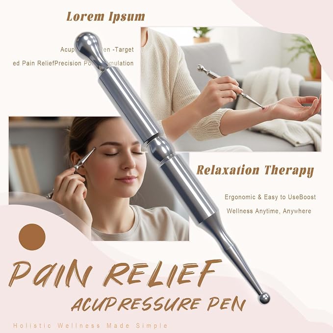 Gdojj Acupuncture Pen, Stainless Steel Acupressure Pen, Trigger Point Massage Tool for Muscle Tension Relief, Manual Reflexology Massage Tool